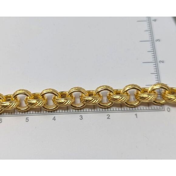 Estate Milor Italy 14K Yellow Gold Textured Link Bracelet 9.49g 8” Made in Italy - Picture 4 of 7
